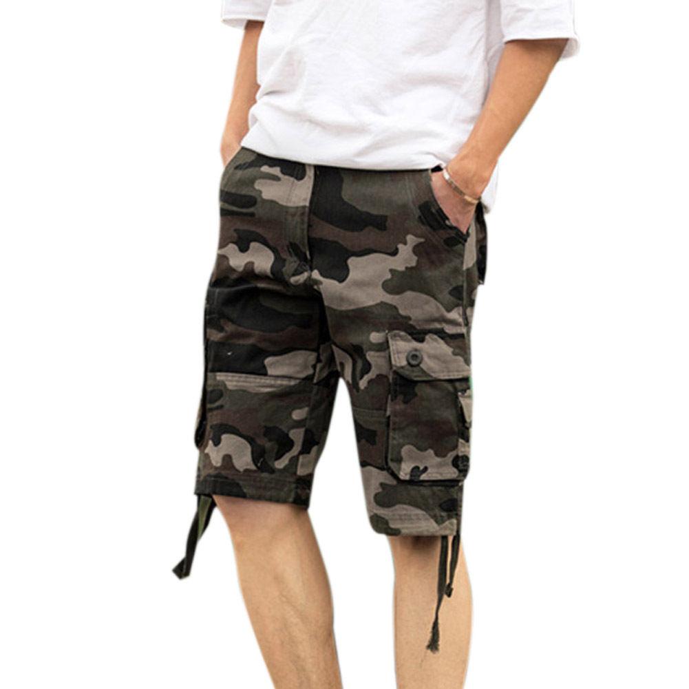 Pantalón Corto Bermudas Hombre Camuflado Militar Casual Seis Bolsillos  QB015C