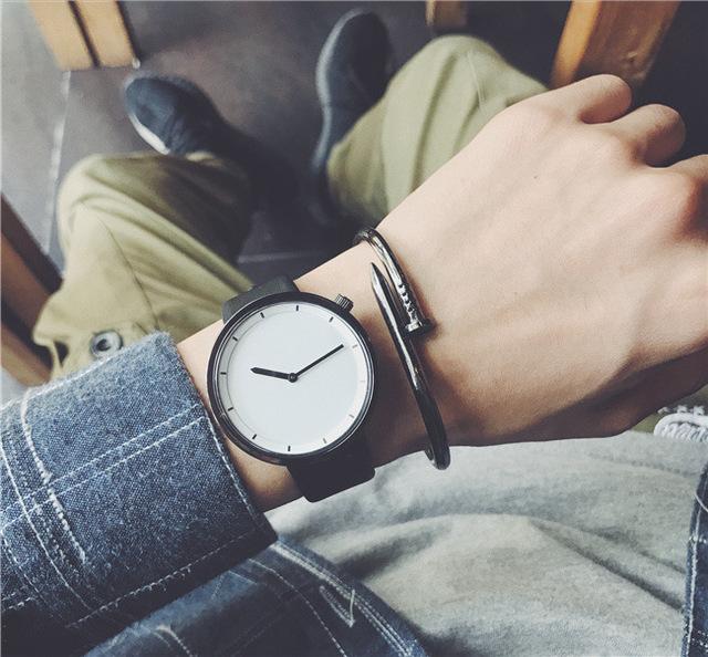 Reloj Pulsera Minimalista Hombre Caballero Negro Cuarzo 2018