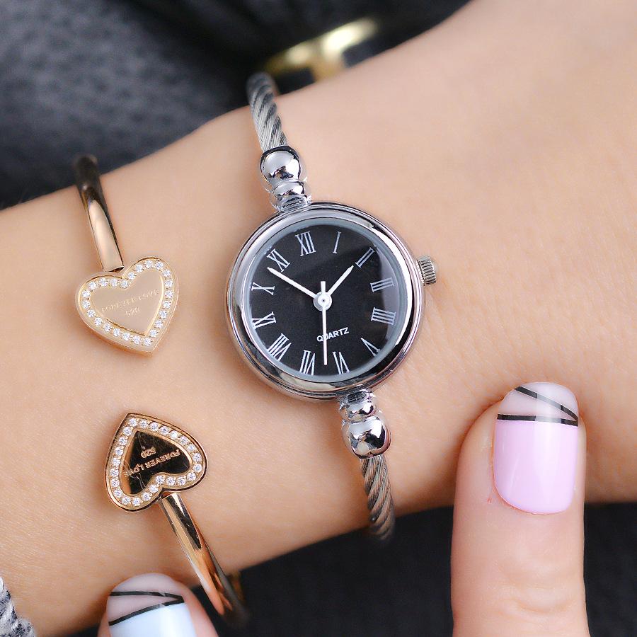 Reloj Pulsera Sencillo Plata Mujer Dama Pequeño Elegante