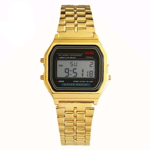 Fashion Reloj Pulsera Digital 2018 Led Oro Plata Mujer Dama Hombre Caballero Unisex