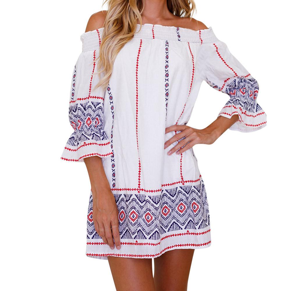 Mini Vestido Mujer con Motivos Playa Verano