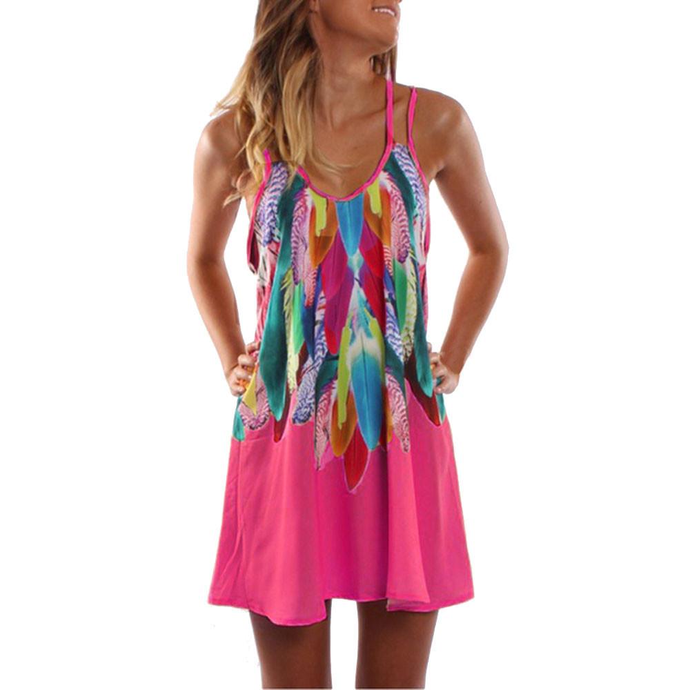 Vestido Coctel Estampado Playa Fiesta Verano Mujer