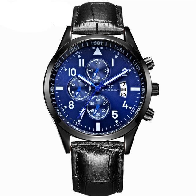 Reloj Pulsera Hombre Caballero Lujoso Cuarzo Negocios Casual Calendario A Prueba de Agua Acero